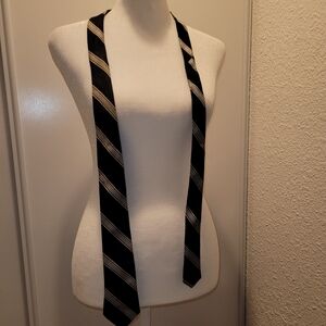 Elegant Black and Gray Striped Men's Tie